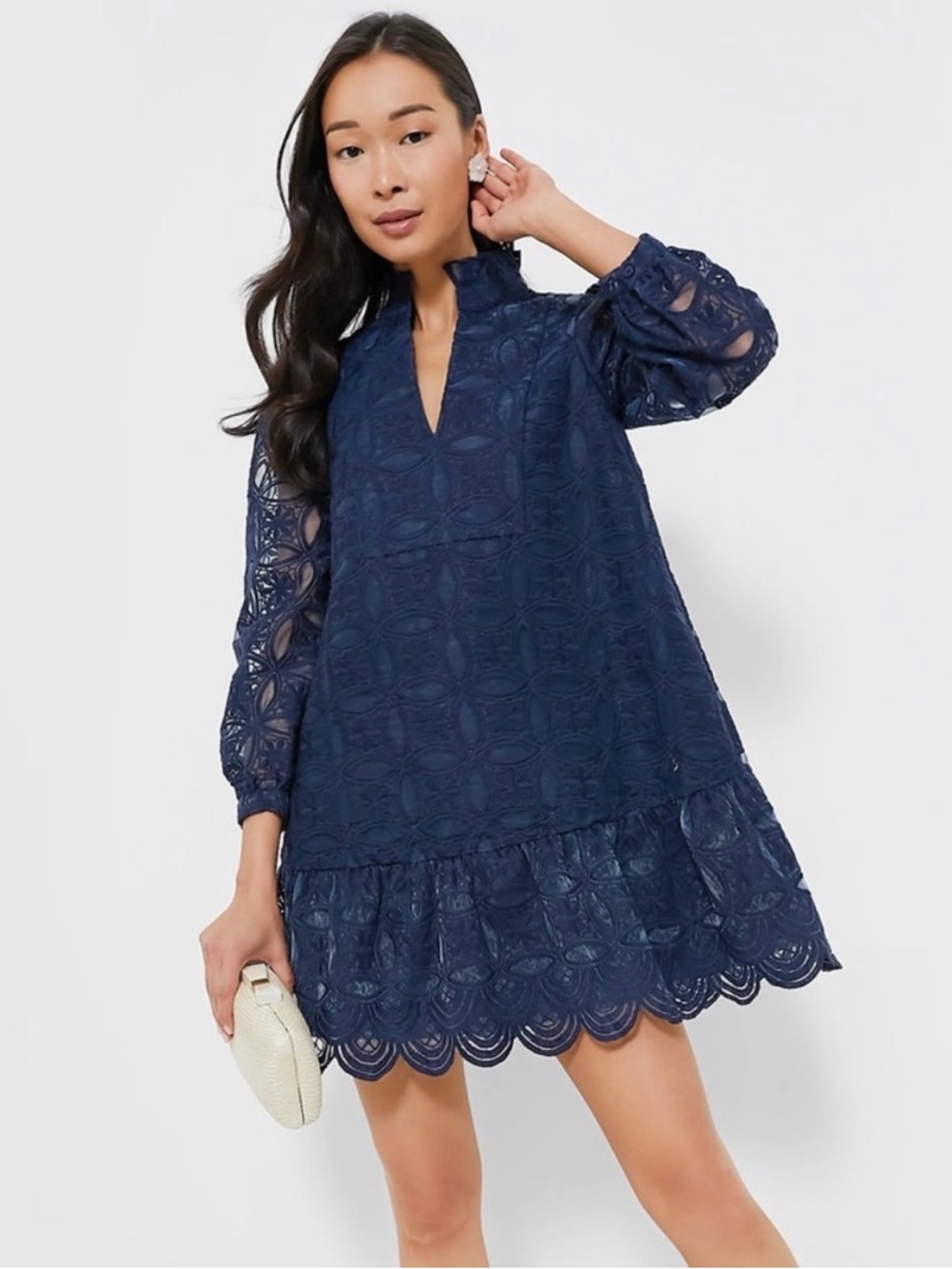 Tuckernuck Navy Eyelet Lace Mini Dress